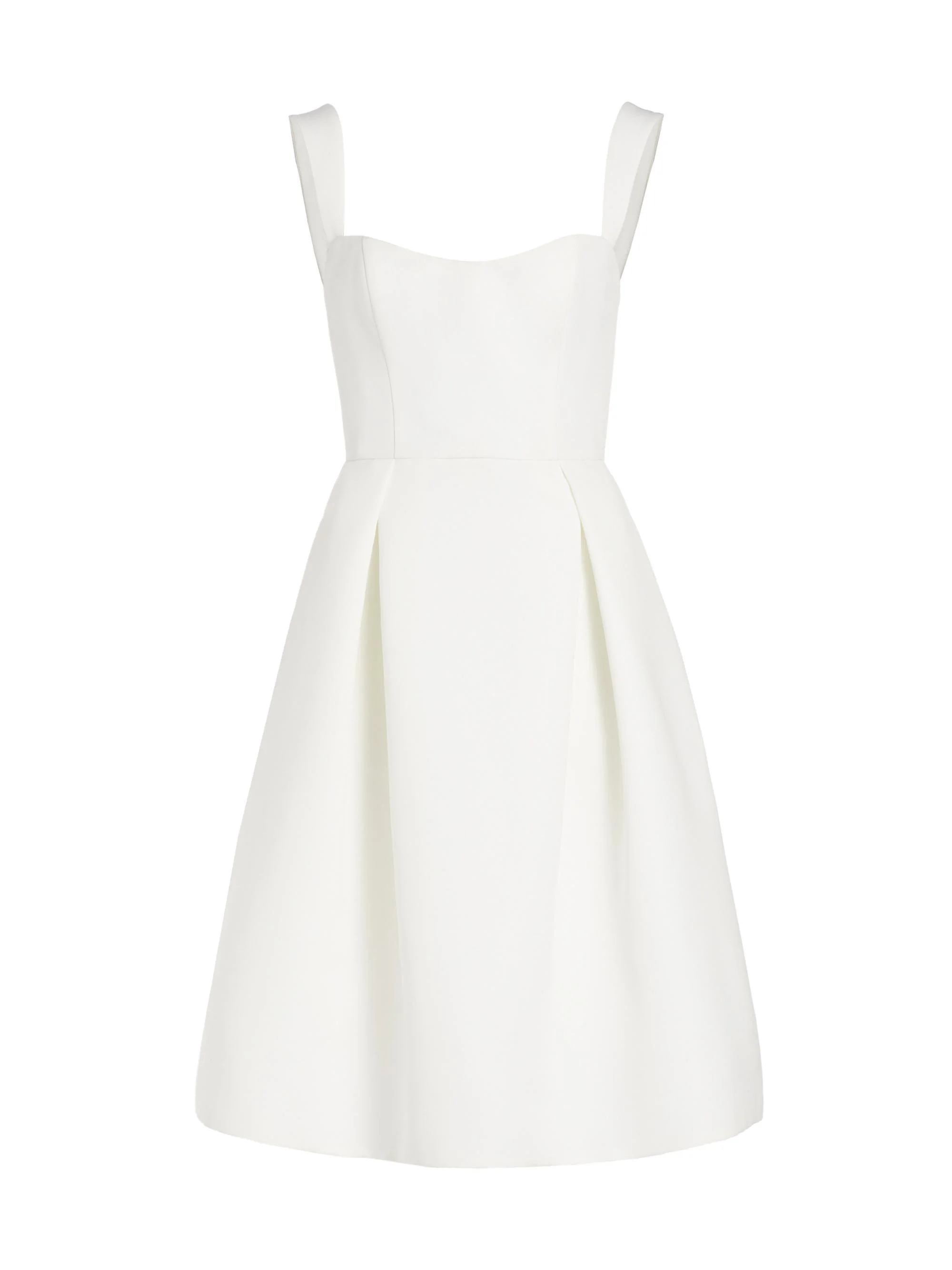 Women's Faille Knee-Length Bridal Dress - Silk White - 1
