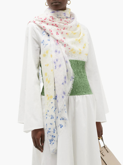 Loewe Anagram floral-print modal-blend scarf outlook