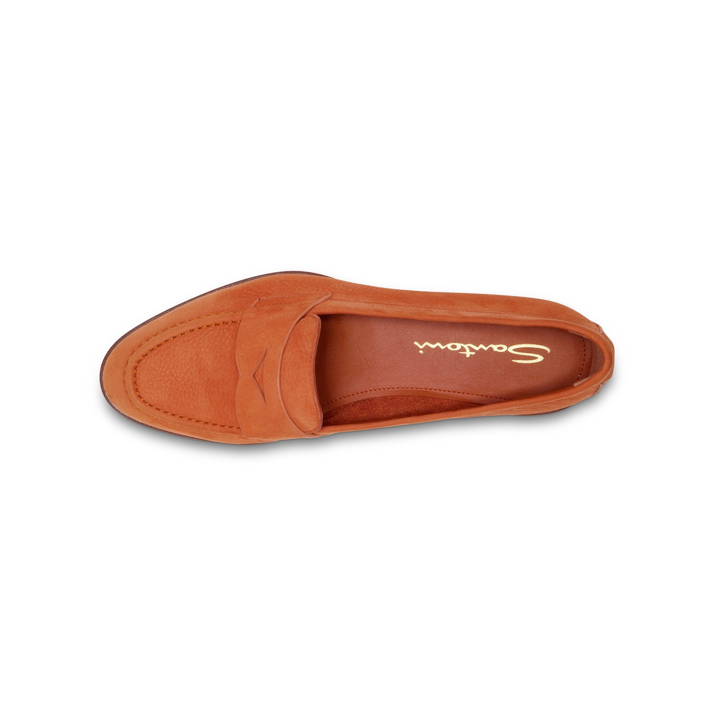 Women's orange nubuck penny loafer - 5