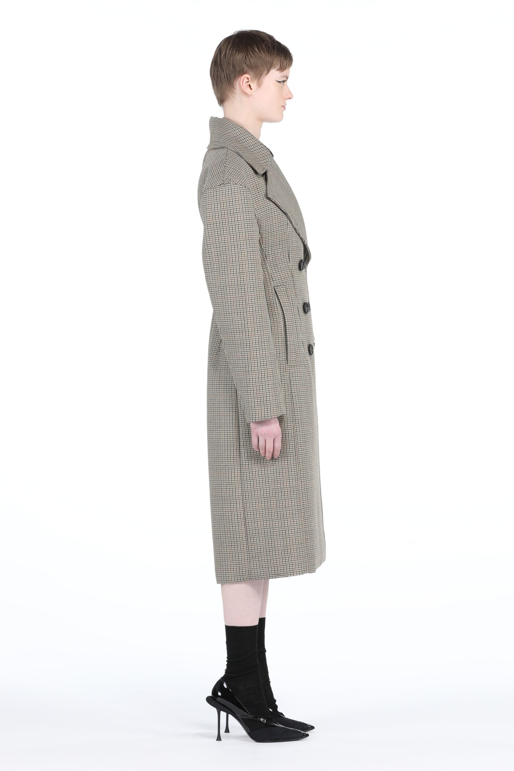 CHECKED DOUBLE-BREASTED COAT - 3