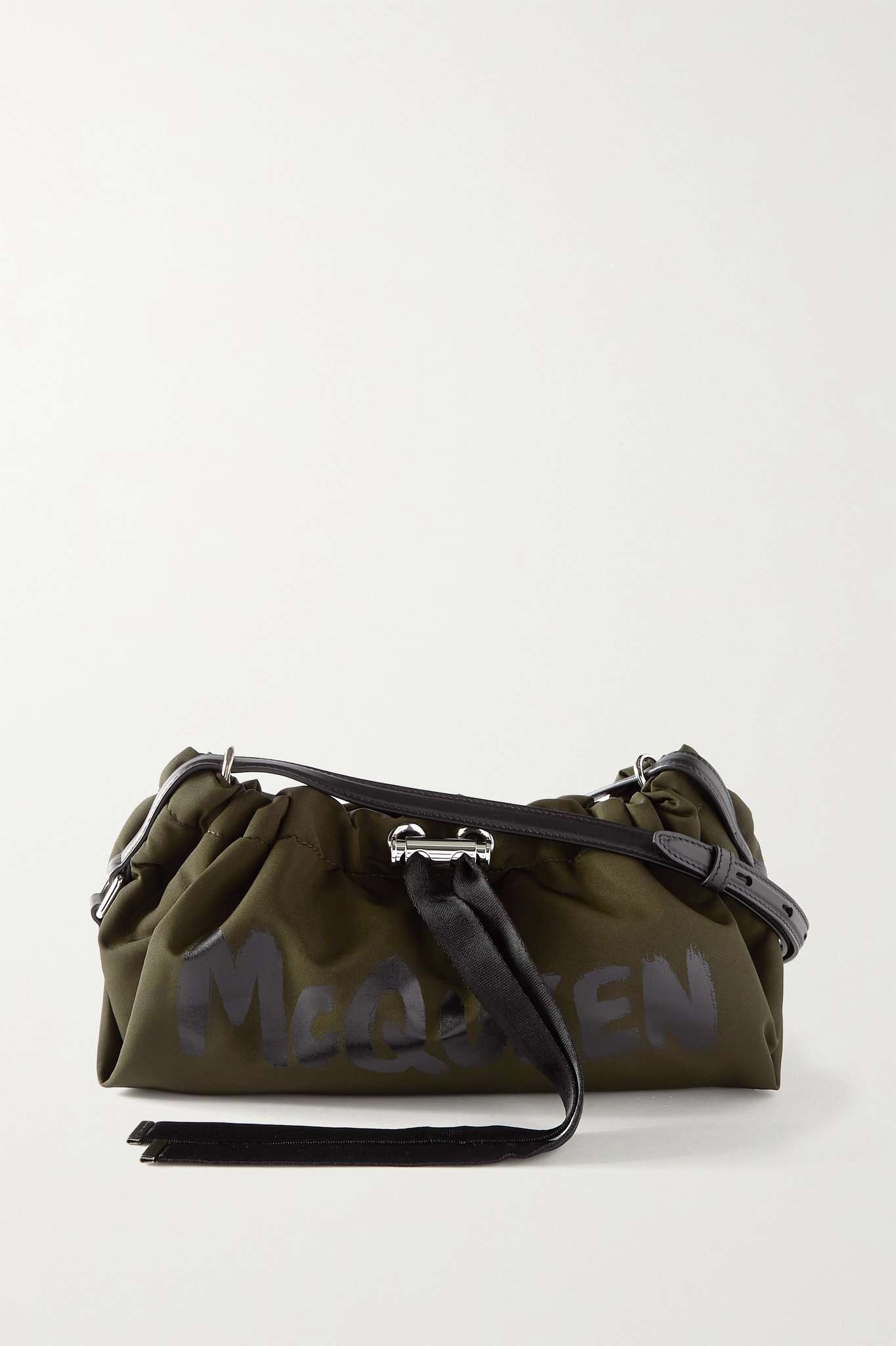 The Bundle Mini leather-trimmed printed recycled nylon shoulder bag - 1