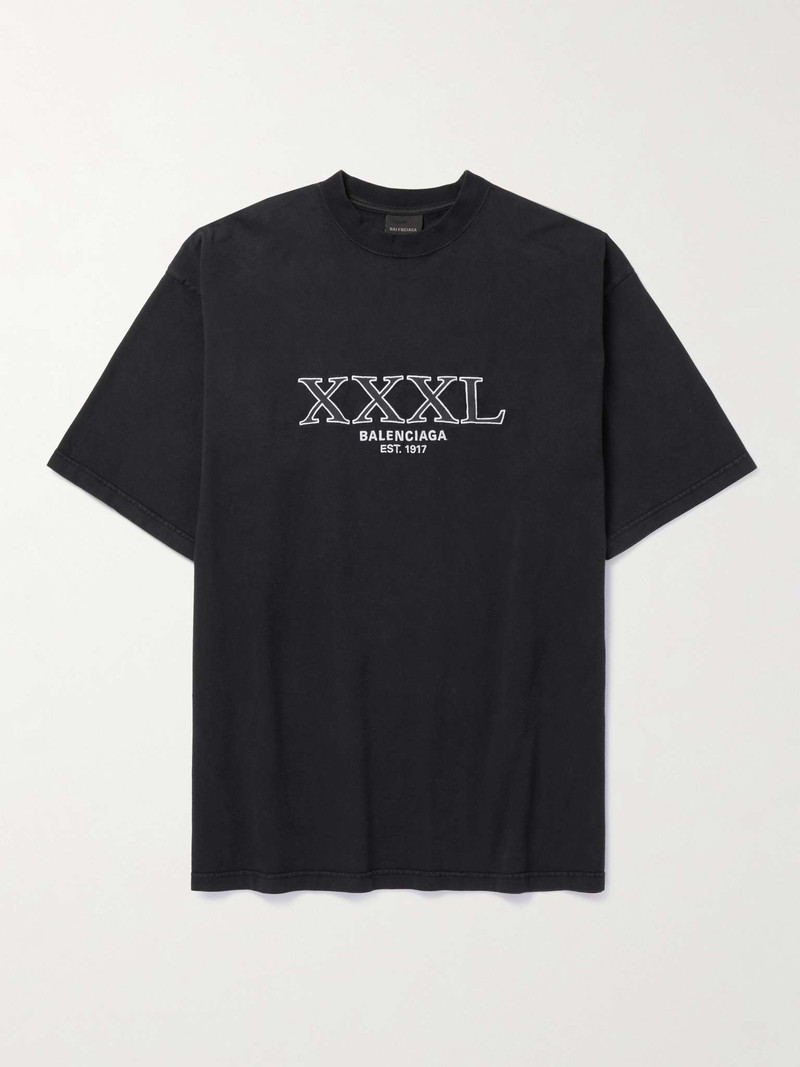 Embro Oversized Logo-Embroidered Cotton-Jersey T-Shirt - 1