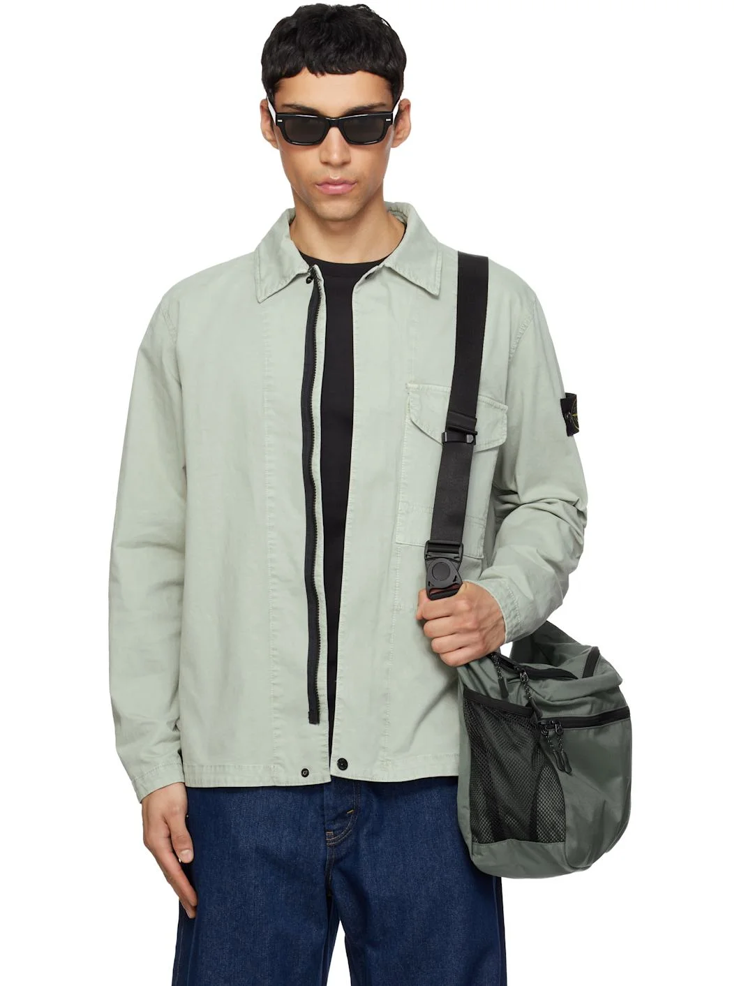 Green 1200001 Organic Cotton Stretch 'Old' Effect Jacket - 1