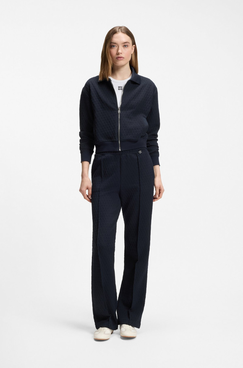 HUGO STRAIGHT-FIT TRACK PANTS IN DIAMOND JACQUARD outlook