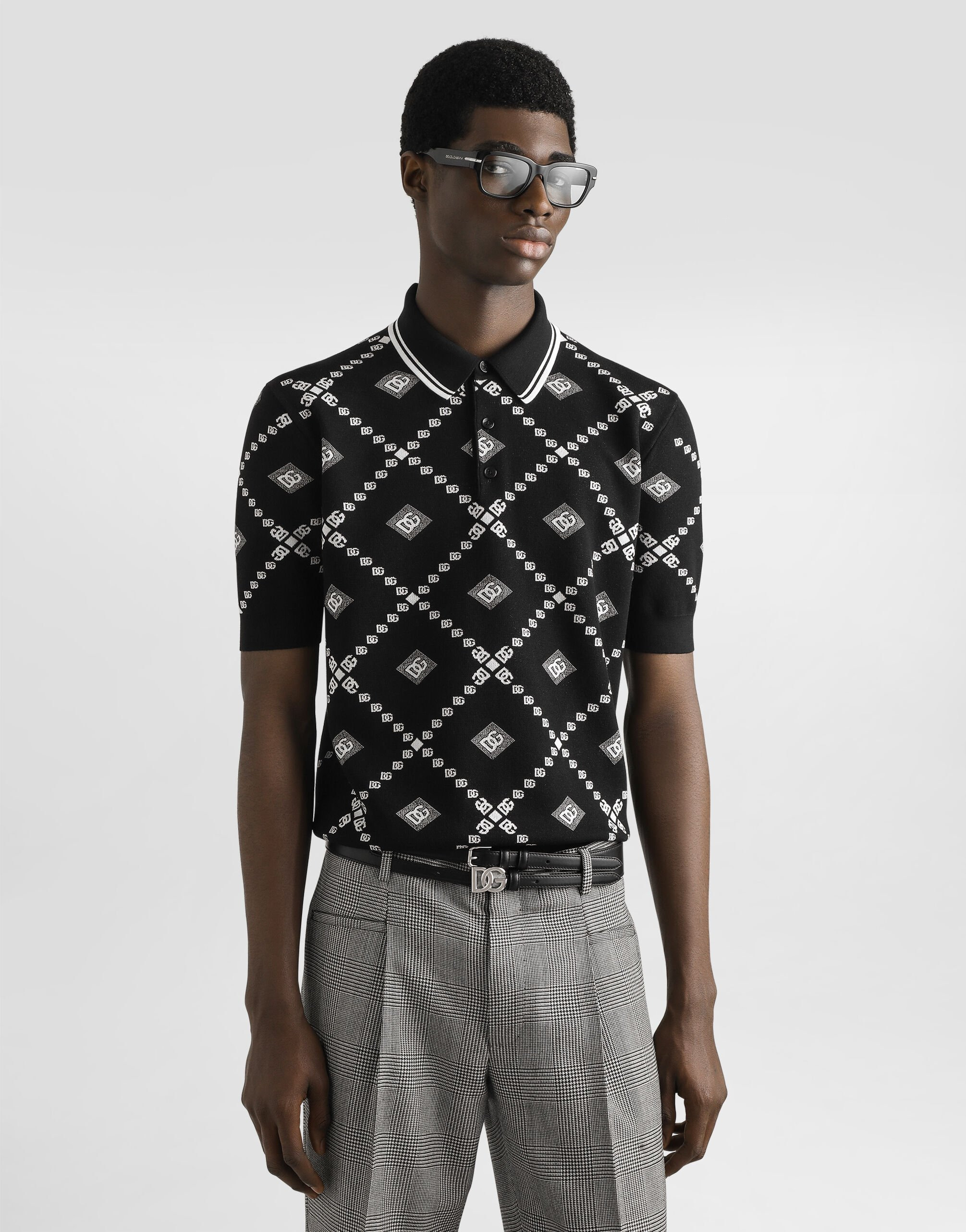 Jacquard piqué polo shirt - 4
