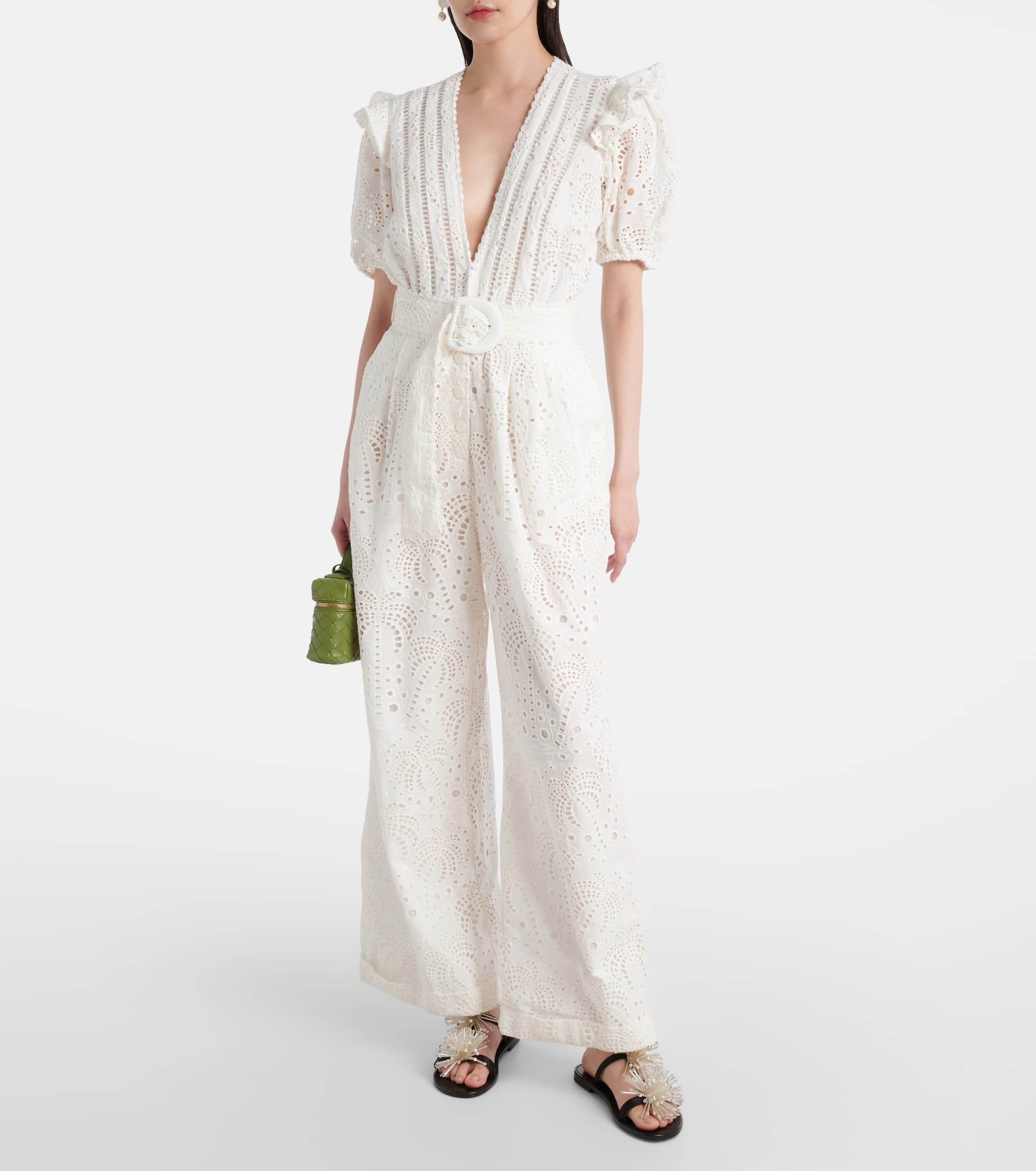Broderie anglaise cotton jumpsuit - 2