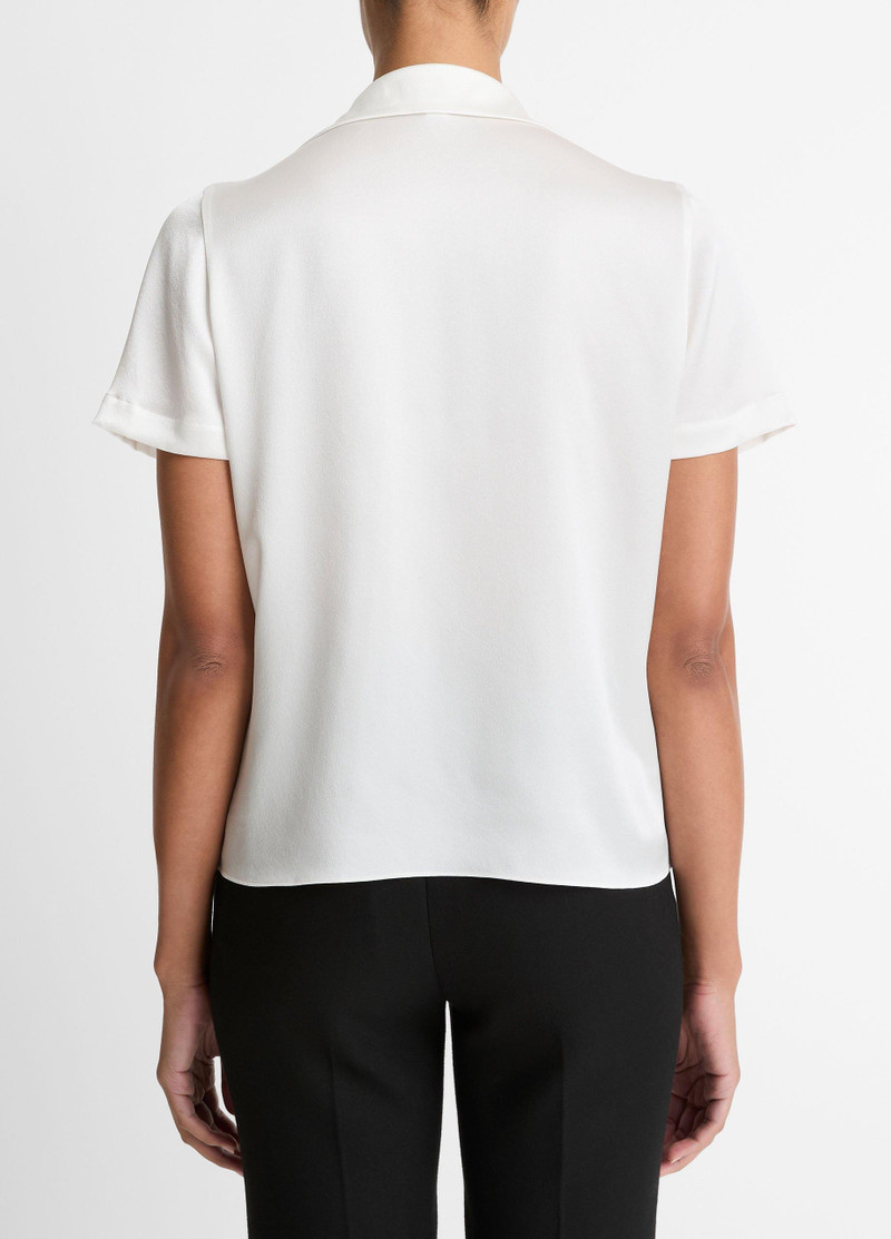 Vince Silk Short-Sleeve Button-Front Shirt outlook