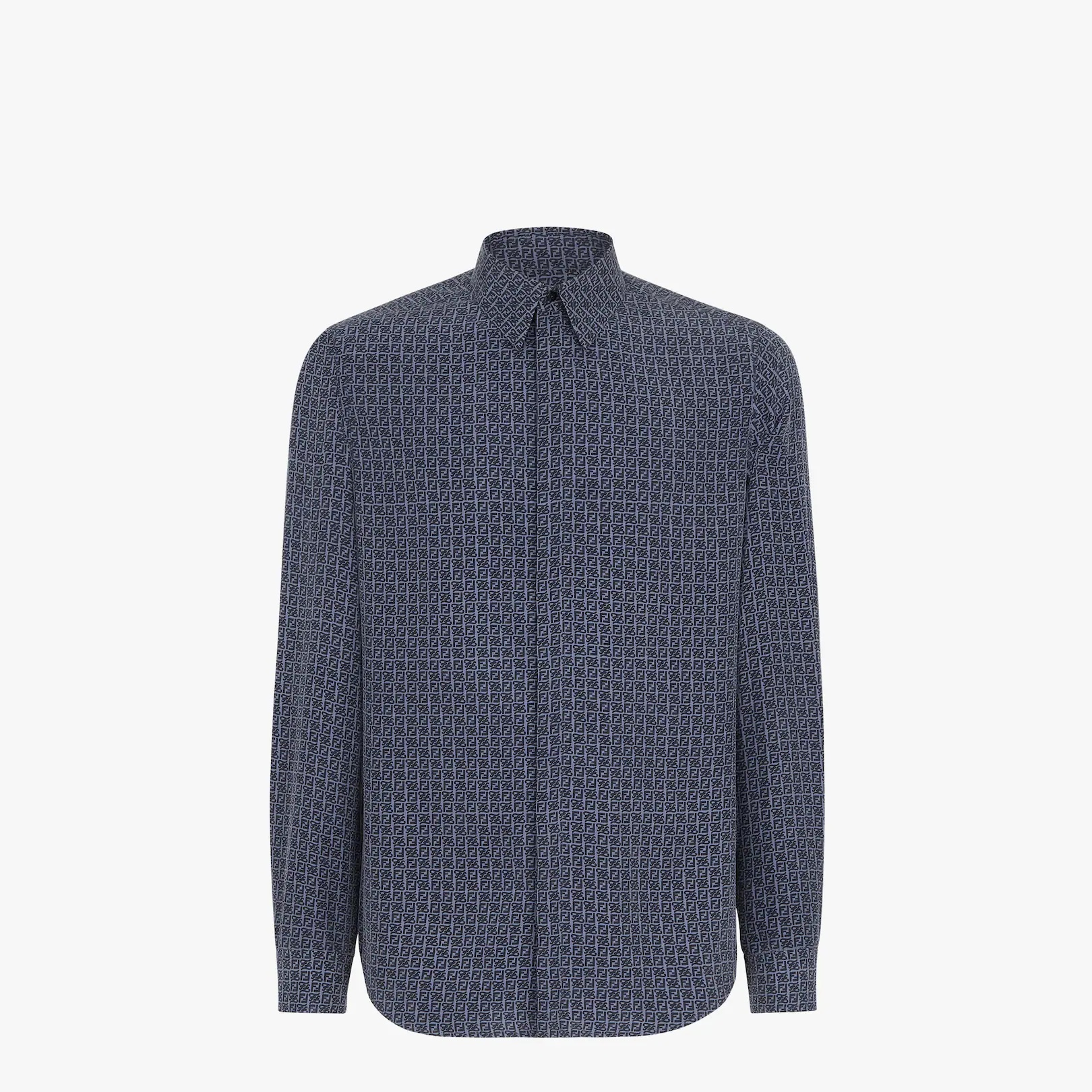 Blue silk shirt - 1