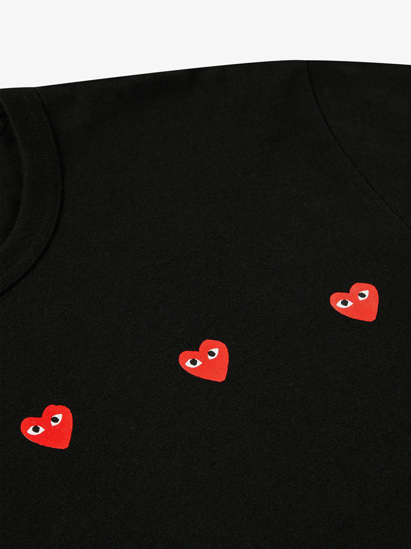 Comme des Garçons PLAY UNISEX 3 HEART SHORT SLEEVE T-SHIRT - BLACK outlook