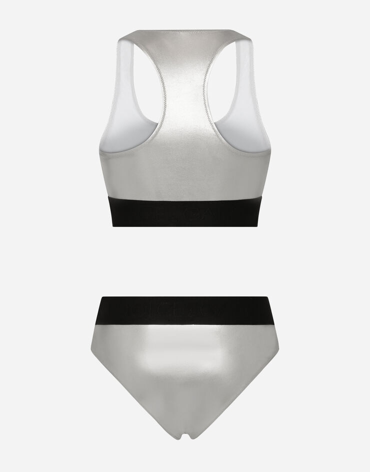 Foiled bikini with branded elastic - 2