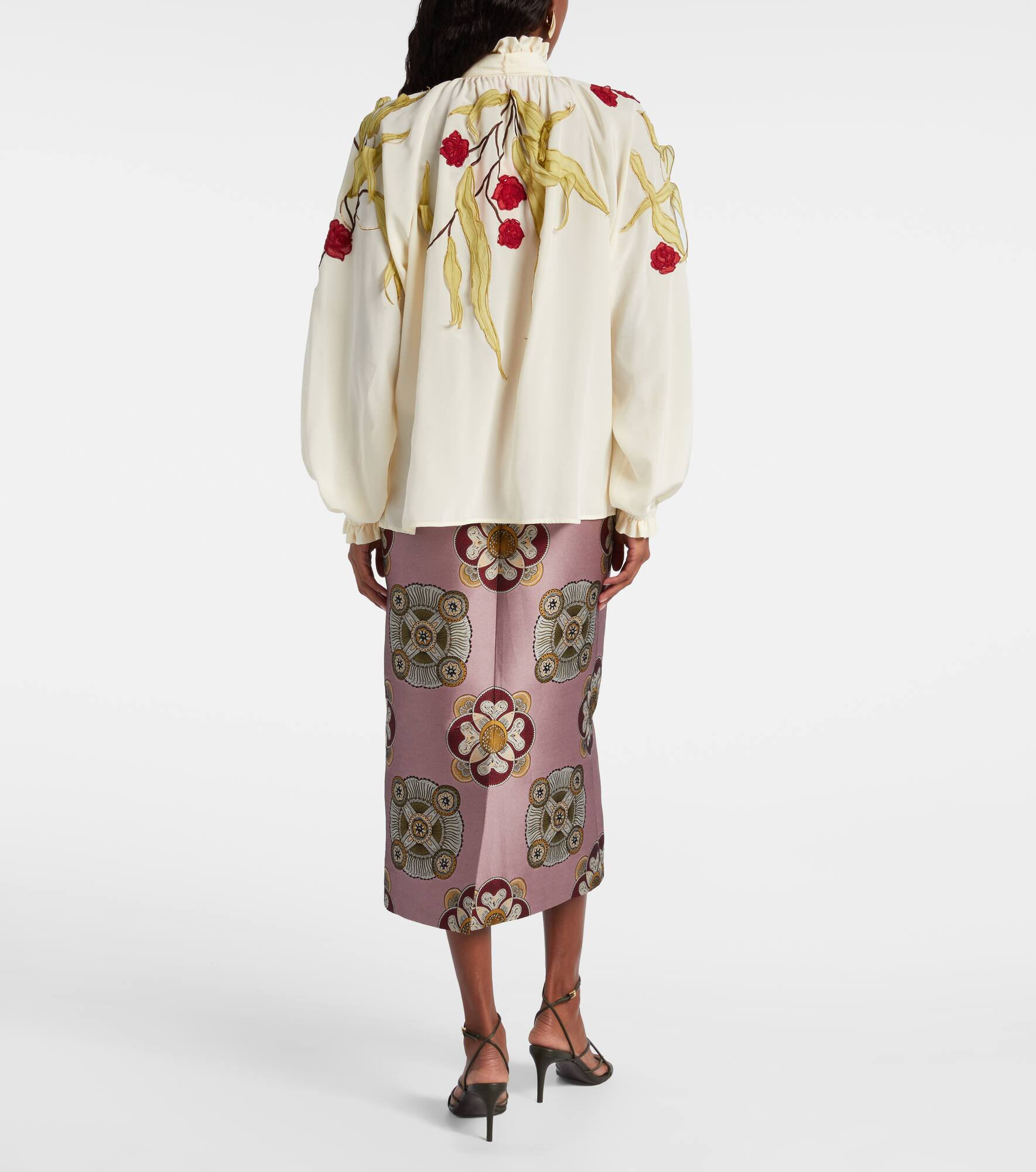 Cerere embroidered silk blouse - 3