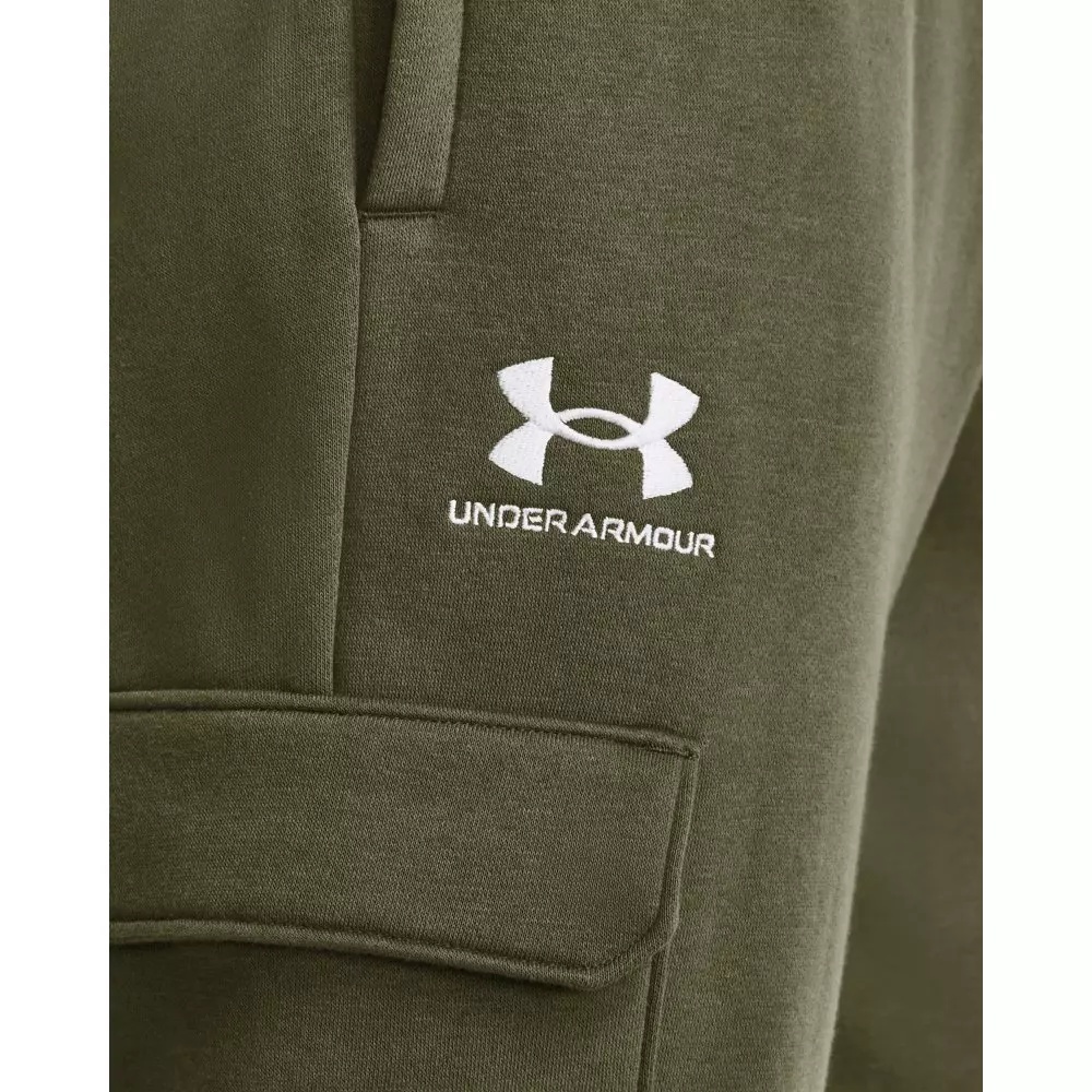 Men's Essential Cargo Fleece Pants-Green - 3