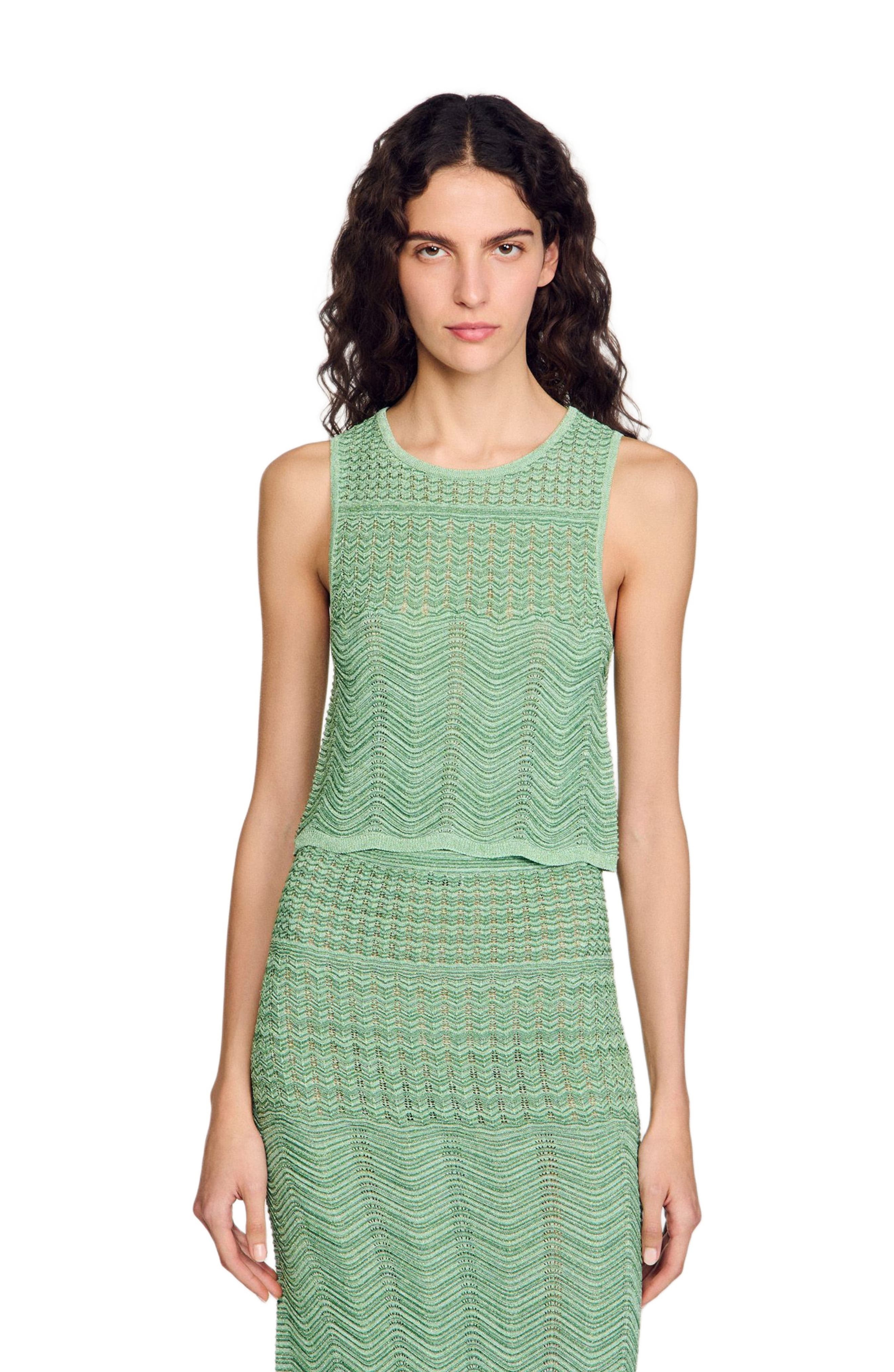 SANDRO Decorative knit top in Mint at Nordstrom - 1
