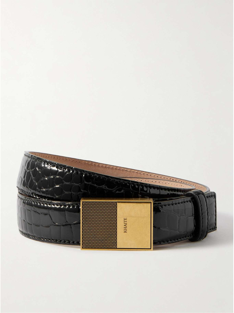 Elio croc-effect patent-leather belt - 1