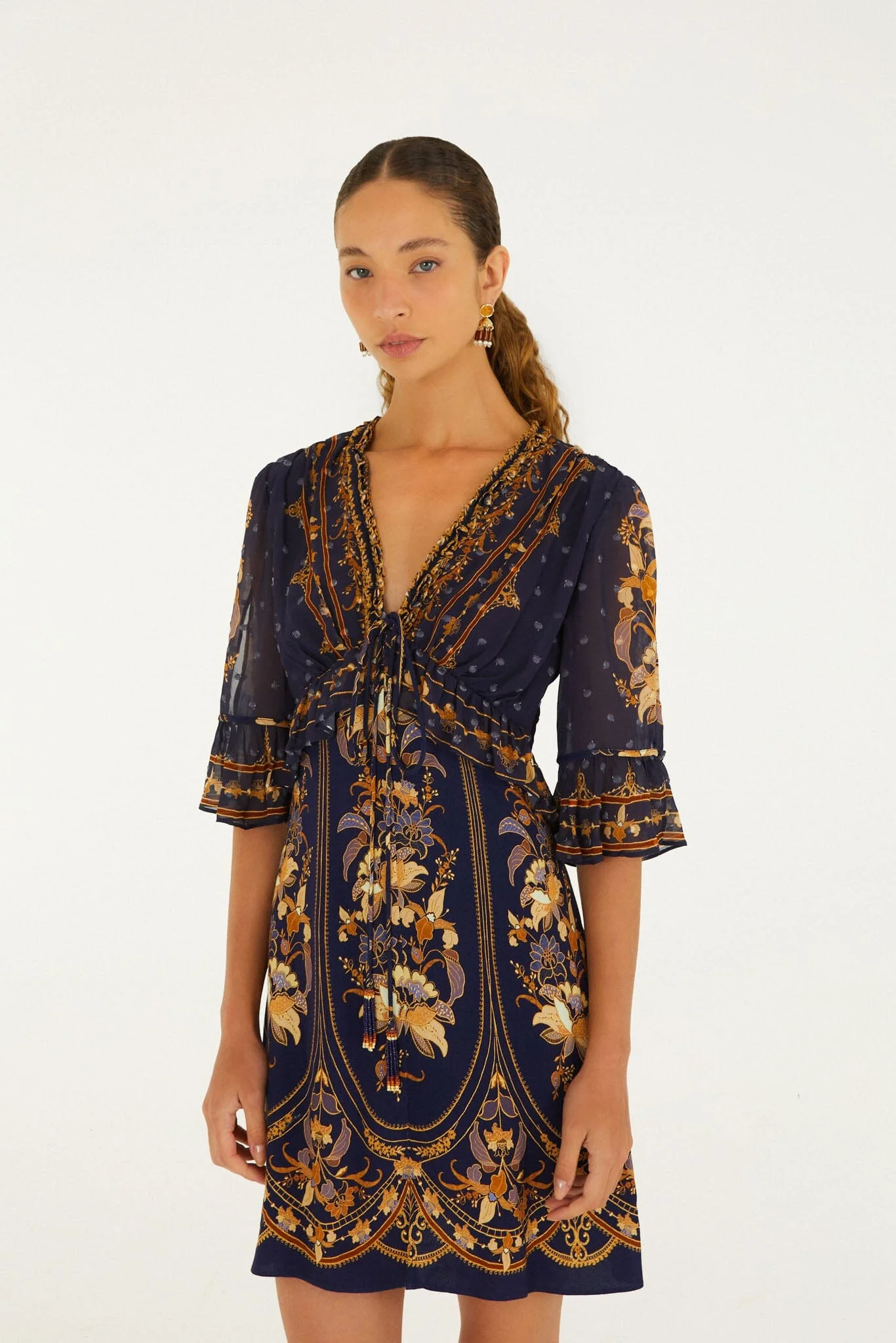 Liz Ruffled Short Sleeve Mini Dress - 1