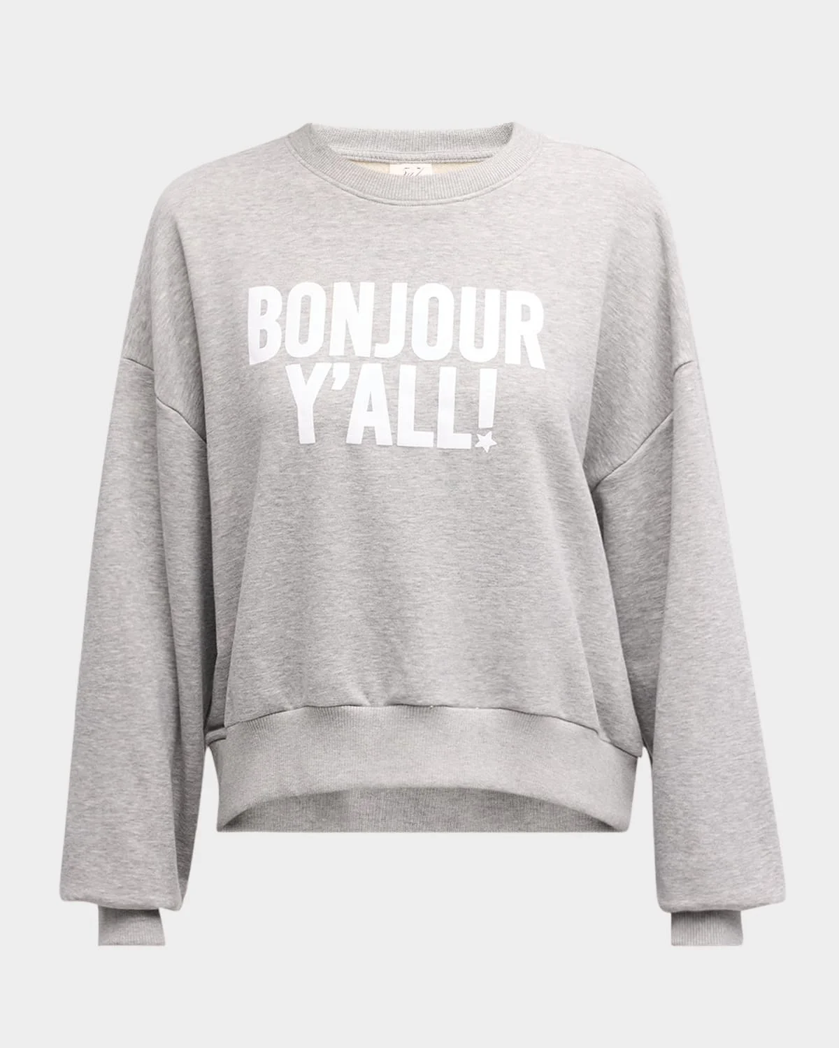 Bonjour Y'all Drop-Shoulder Cotton Sweatshirt - 1