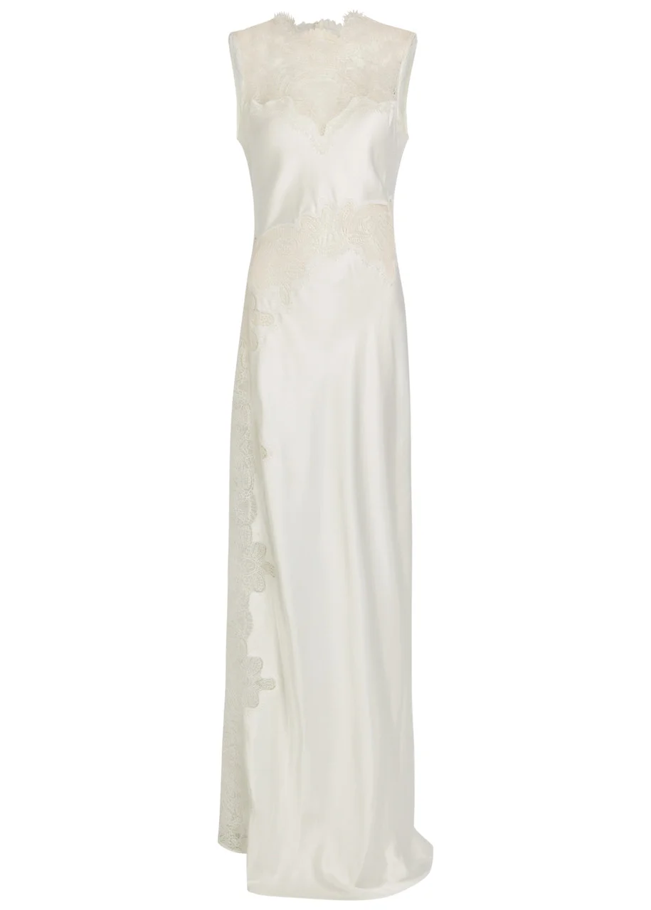 Shona Joy Stratus High-neck Lace Satin Maxi Dress - 1