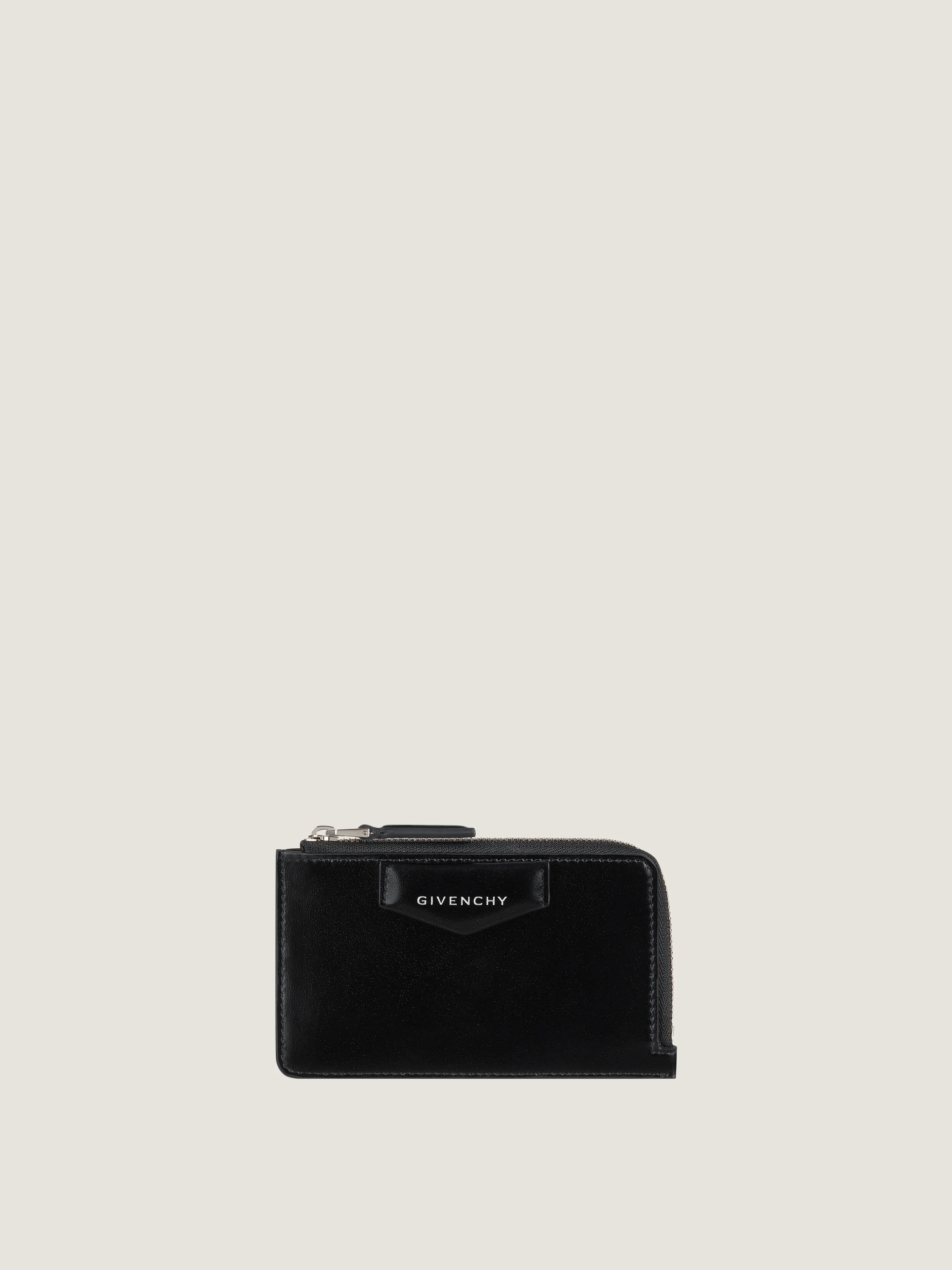 ANTIGONA ZIPPED CARD HOLDER IN BOX LEATHER - 1