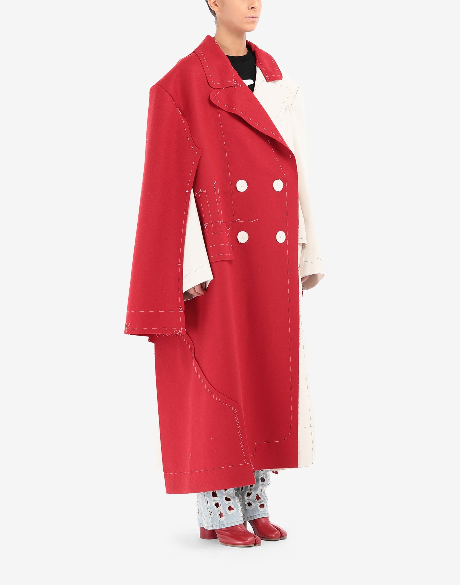 Oversized overlay wool coat - 3