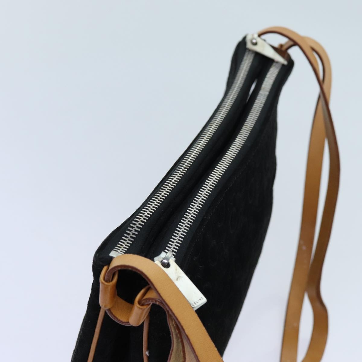 CELINE C Macadam Canvas Shoulder Bag Black - 6
