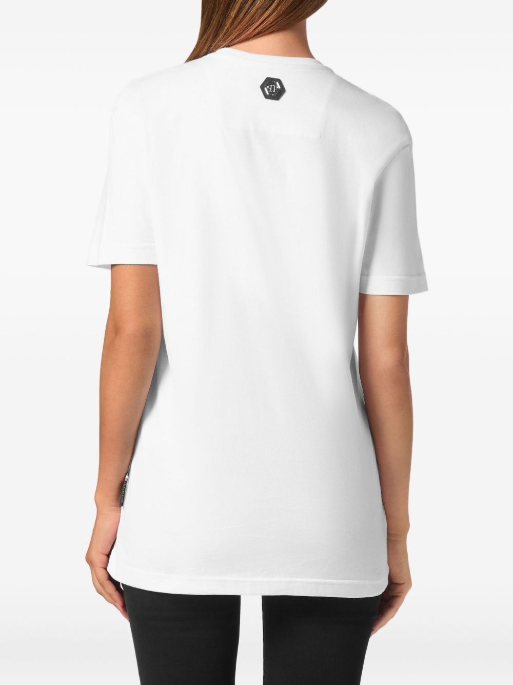 crystal-embellished flower t-shirt - 3