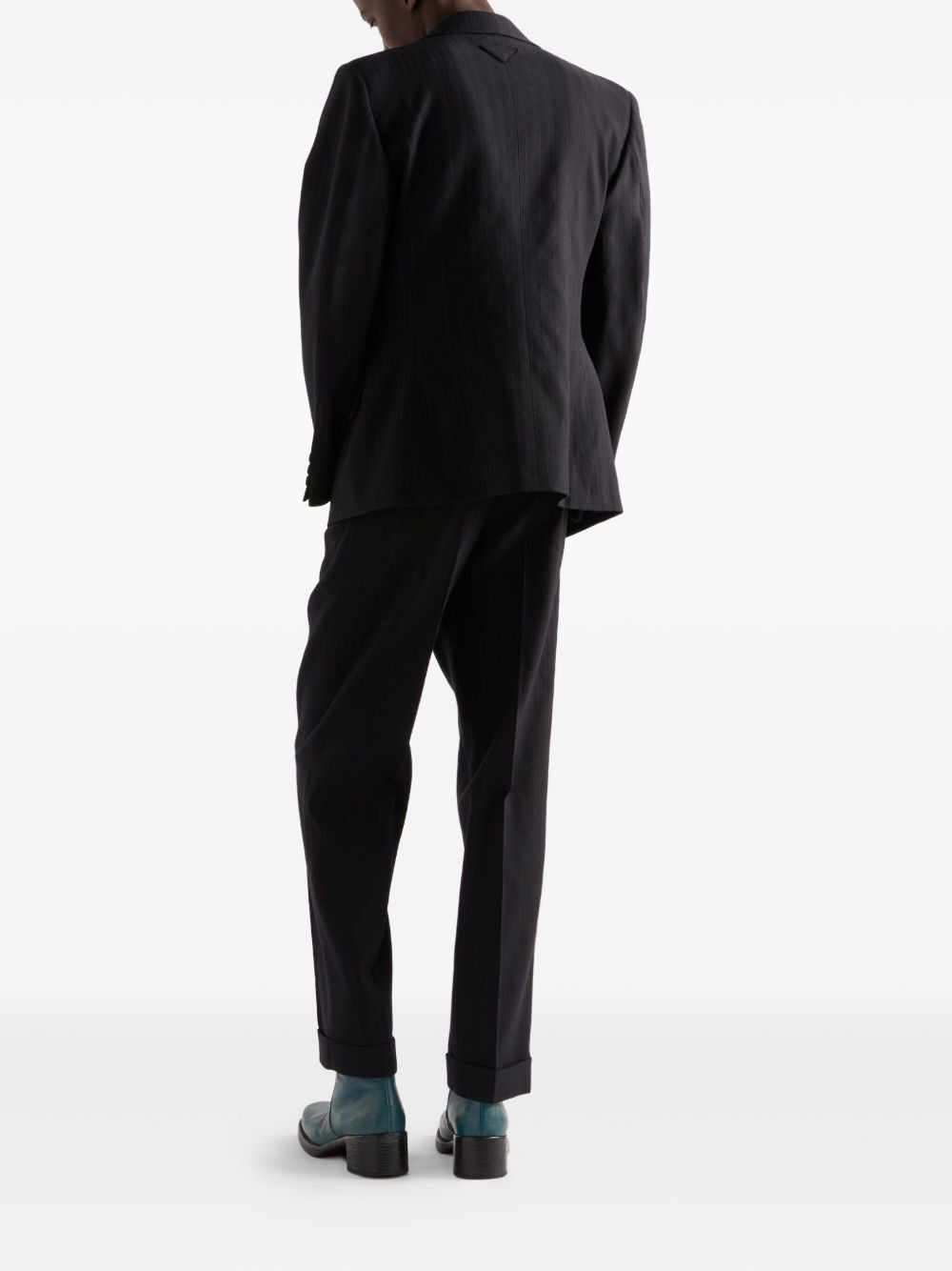 pinstripe peak-lapel jacket - 4