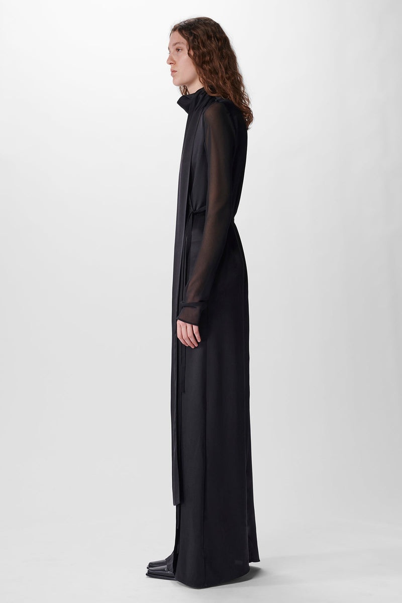 Bettina Long Apron Dress Satin Washed Silk - 2