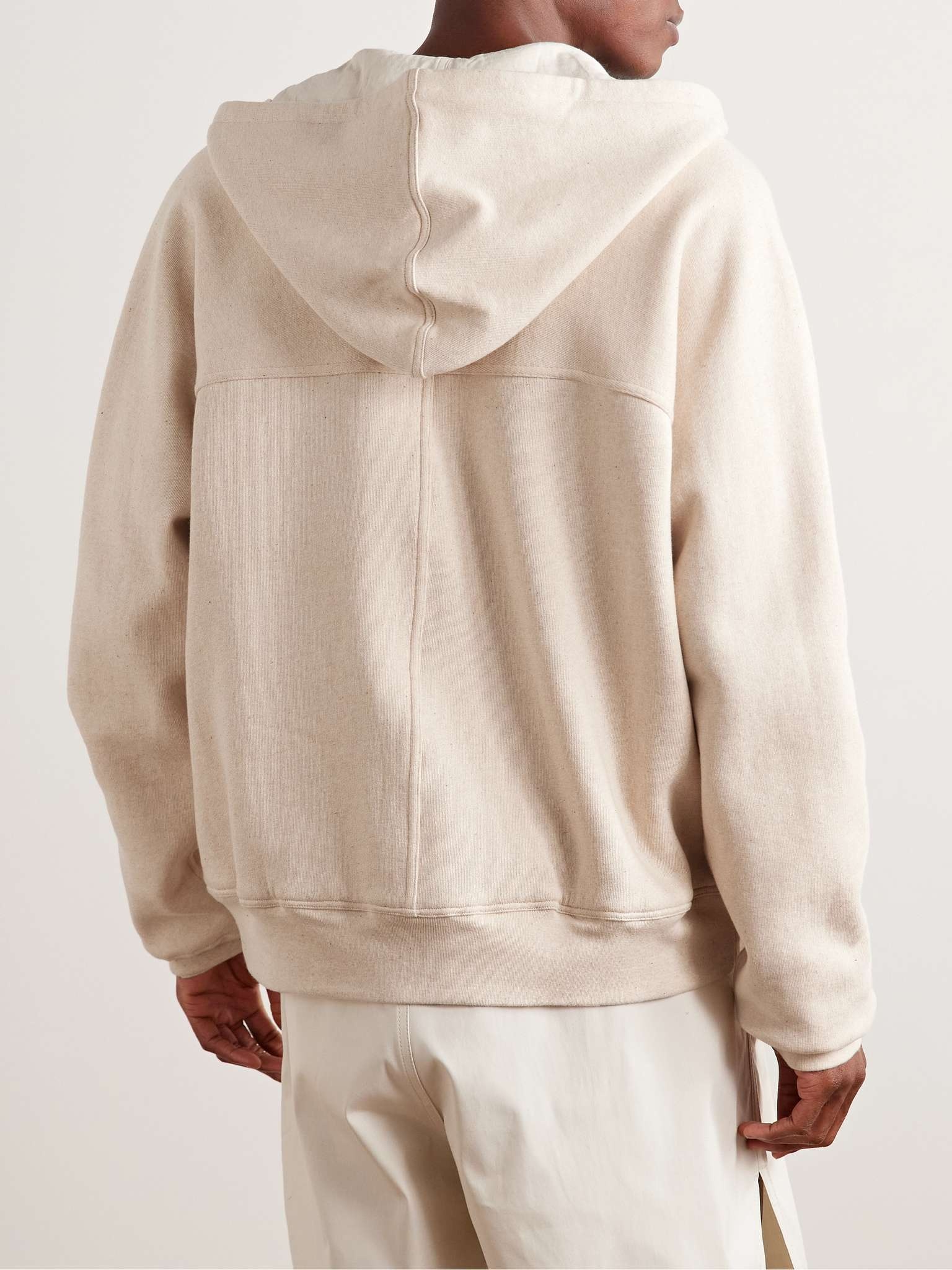 Panelled Cotton-Jersey Zip-Up Hoodie - 3