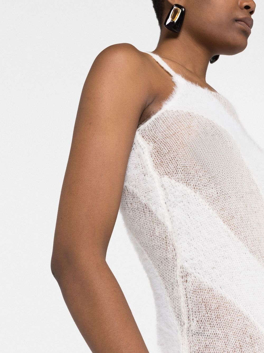 fuzzy knitted slip dress - 5