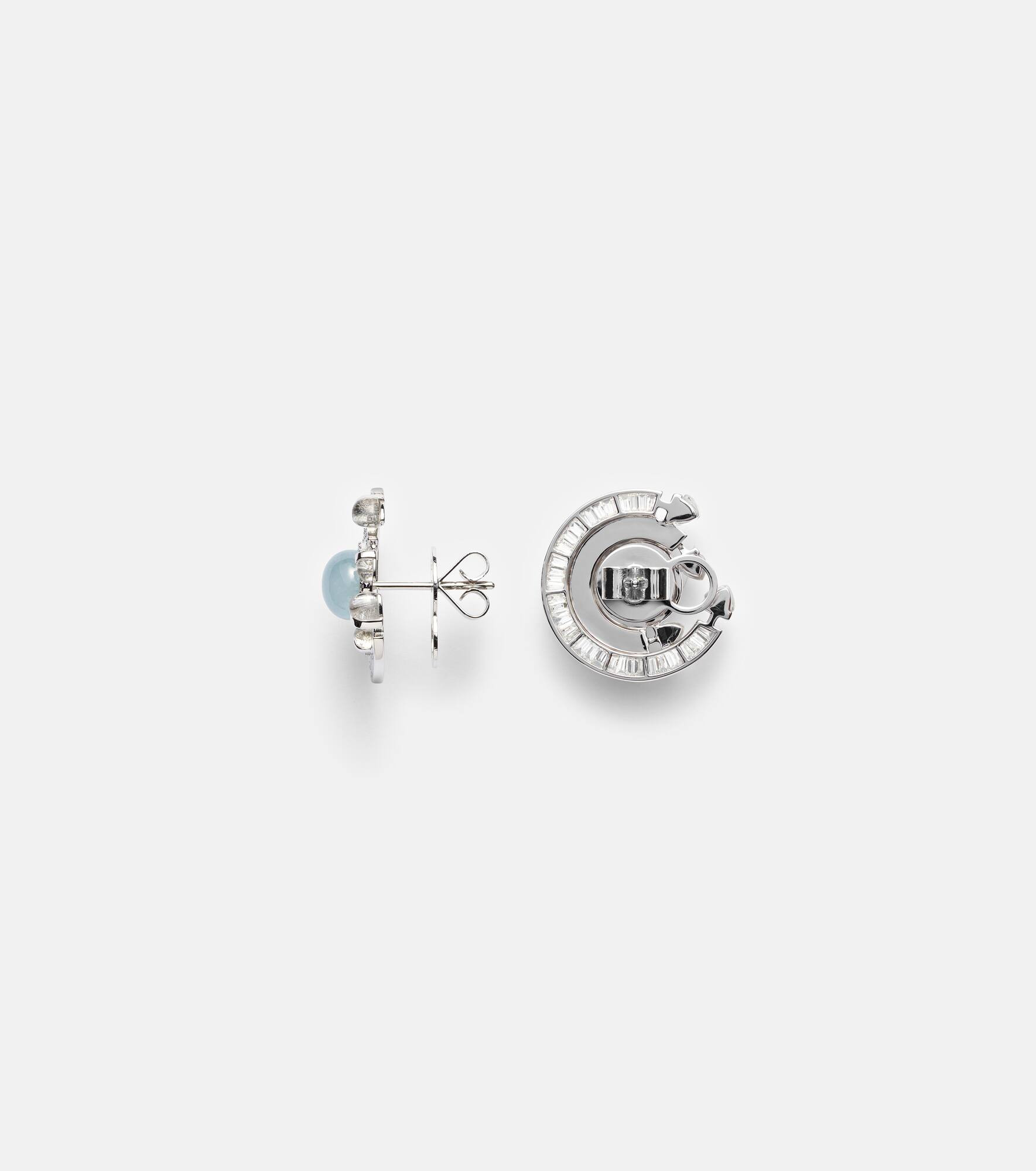 Chakra 18kt white gold earrings with pearls and gemstones - 4