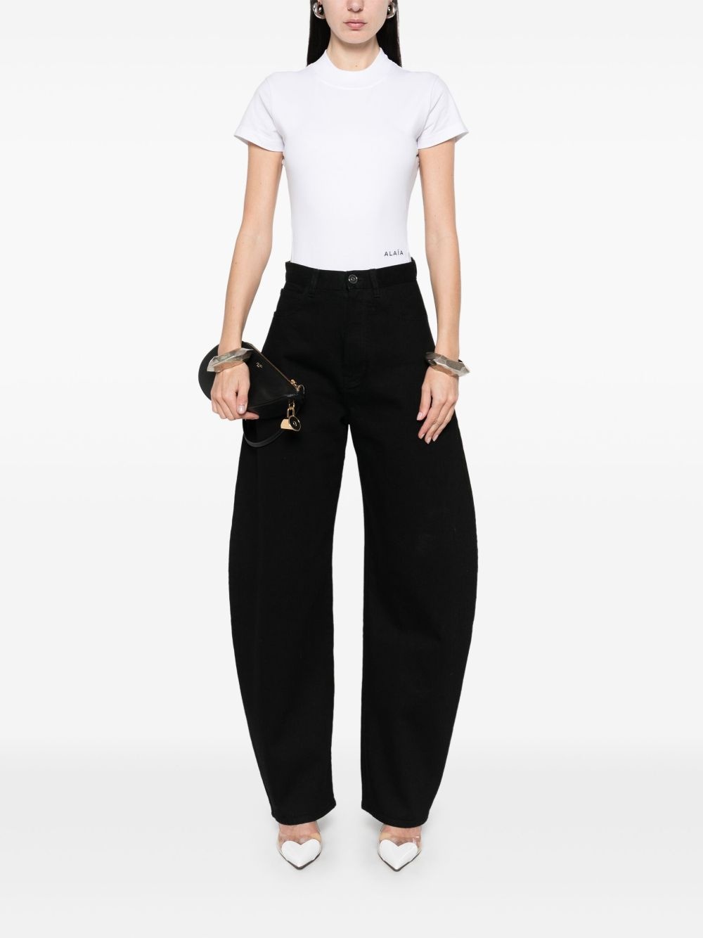 logo-embroidered bodysuit - 2