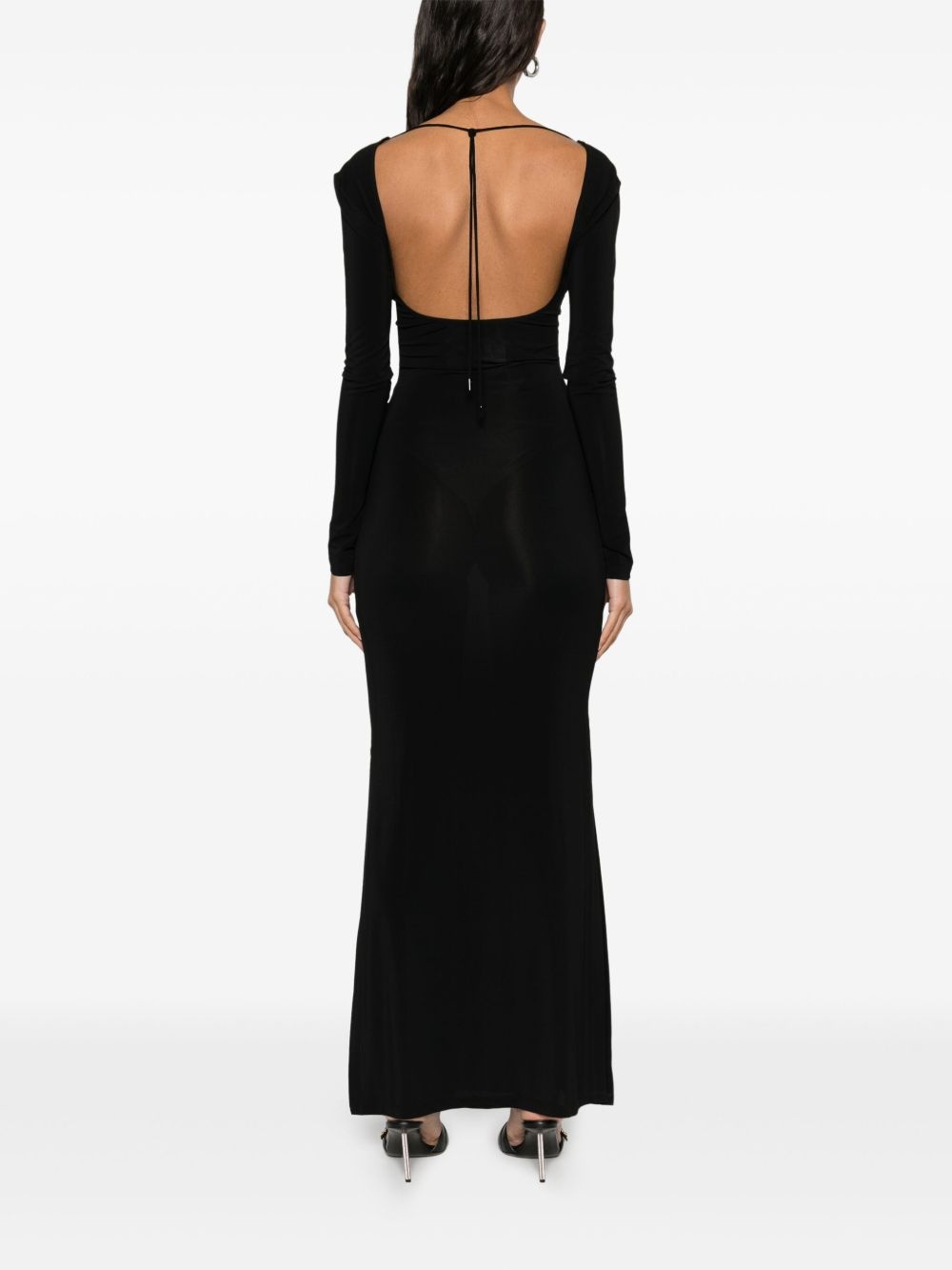 Regenerated Silk Scarves maxi dress - 4