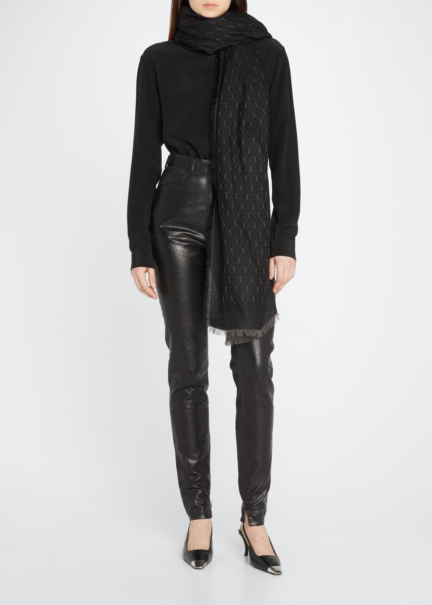 YSL Micro Monogram Scarf - 3