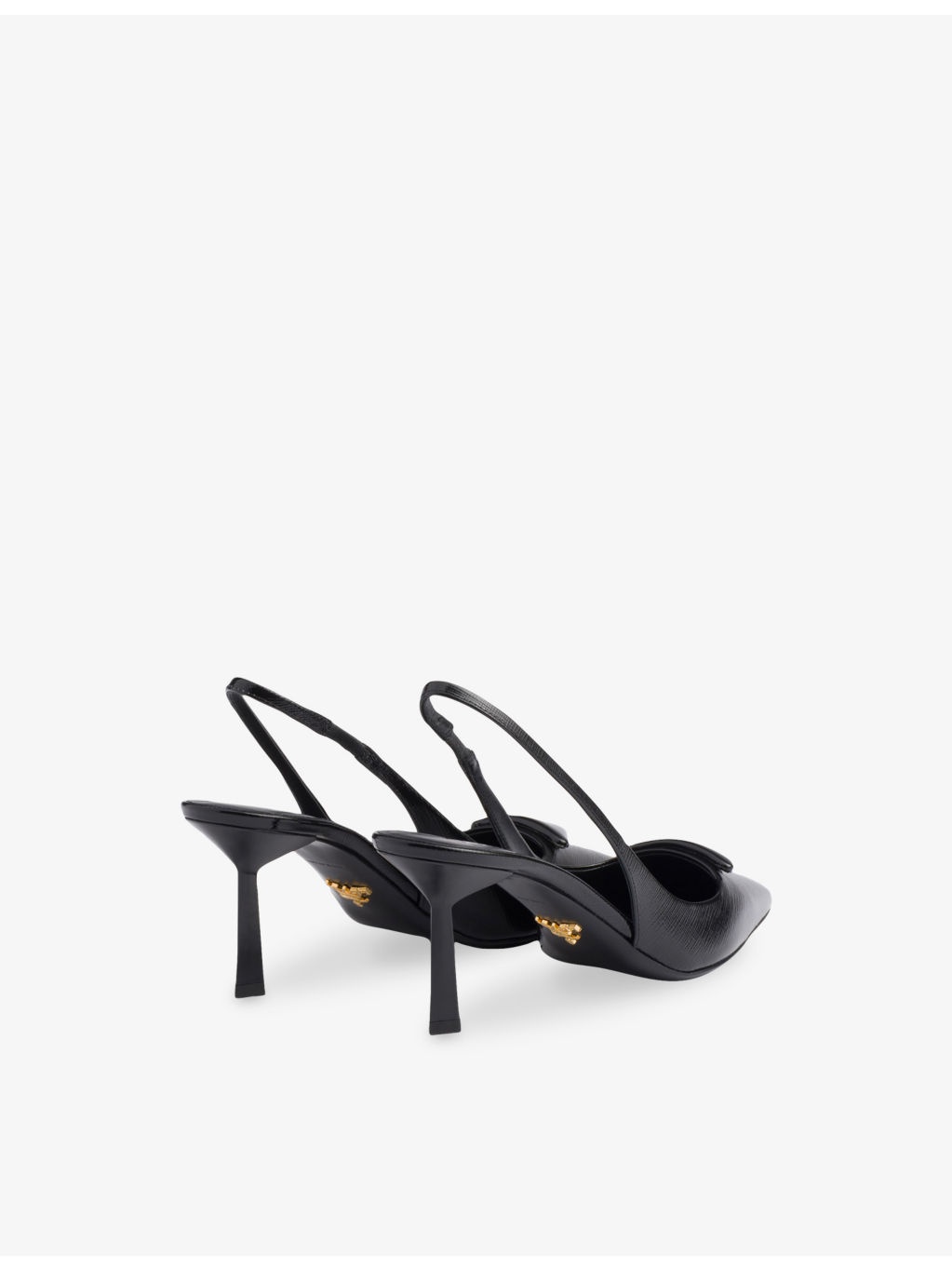 Saffiano Sling-Back Patent-Leather Heeled Courts - 4
