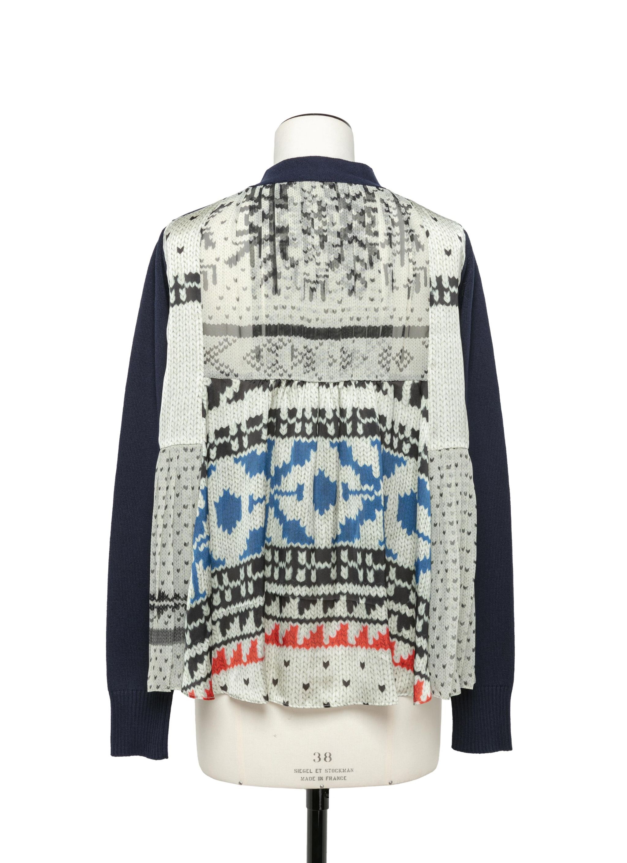 Pattern Knit Print Cardigan - 4