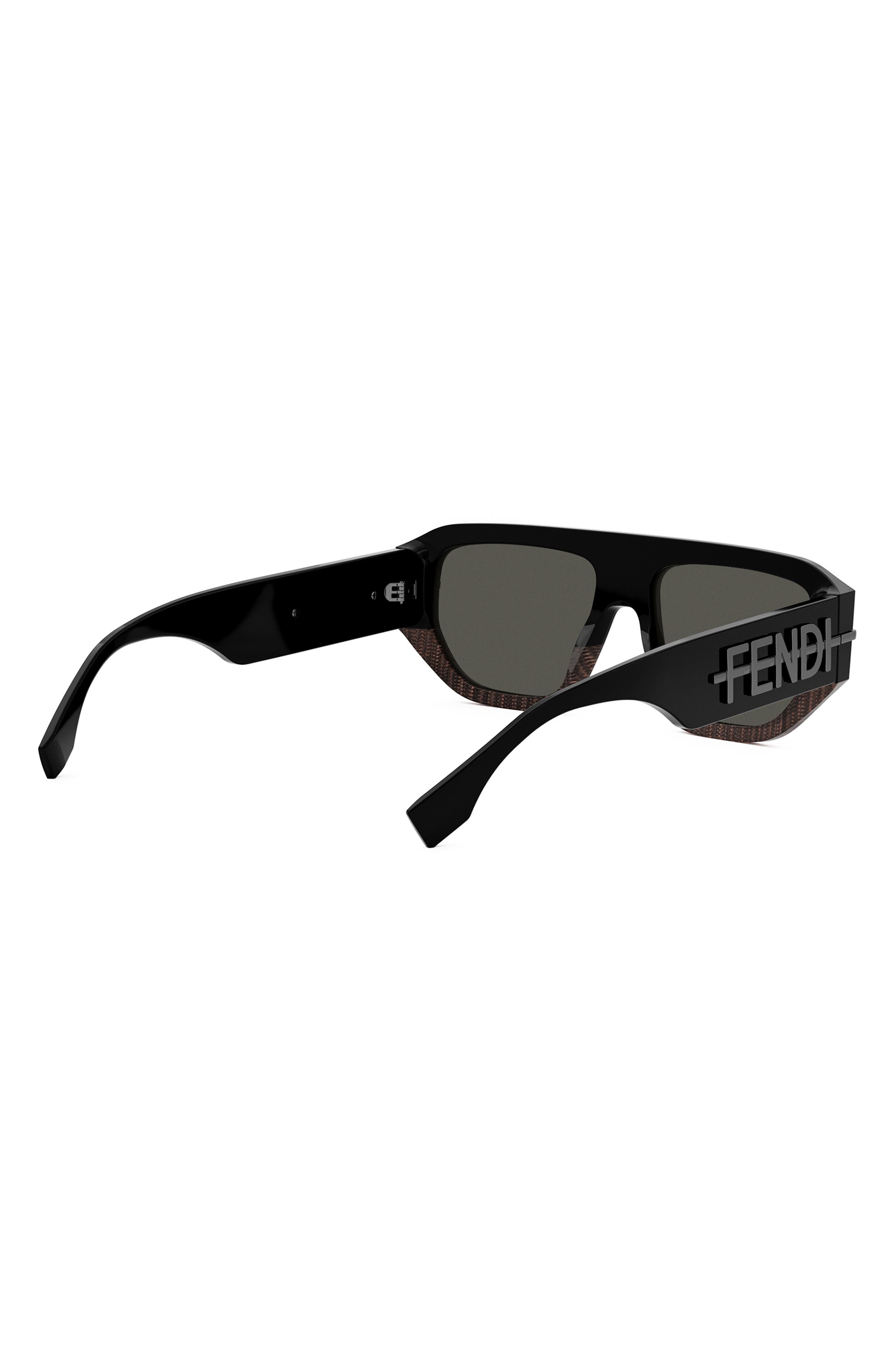 'Fendigraphy 54mm Geometric Sunglasses in Black/Other /Smoke at Nordstrom - 7