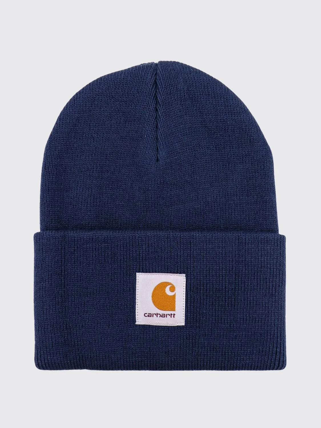 CARHARTT WIP Acrylic Beanie Hat with Embroidered Logo and Turn-Up - 1