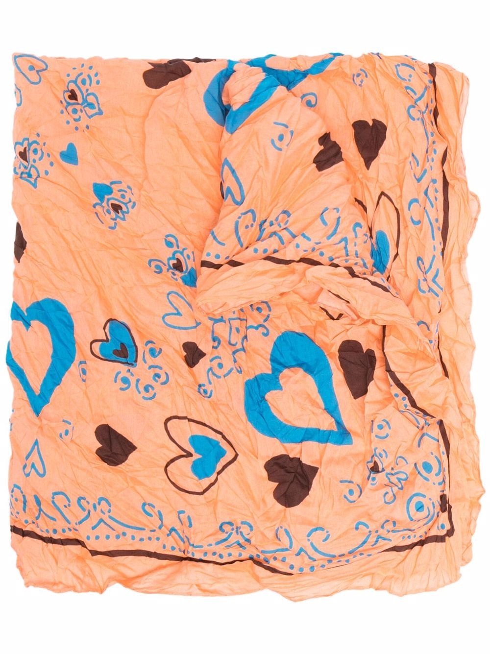 heart-print crinkled scarf - 1