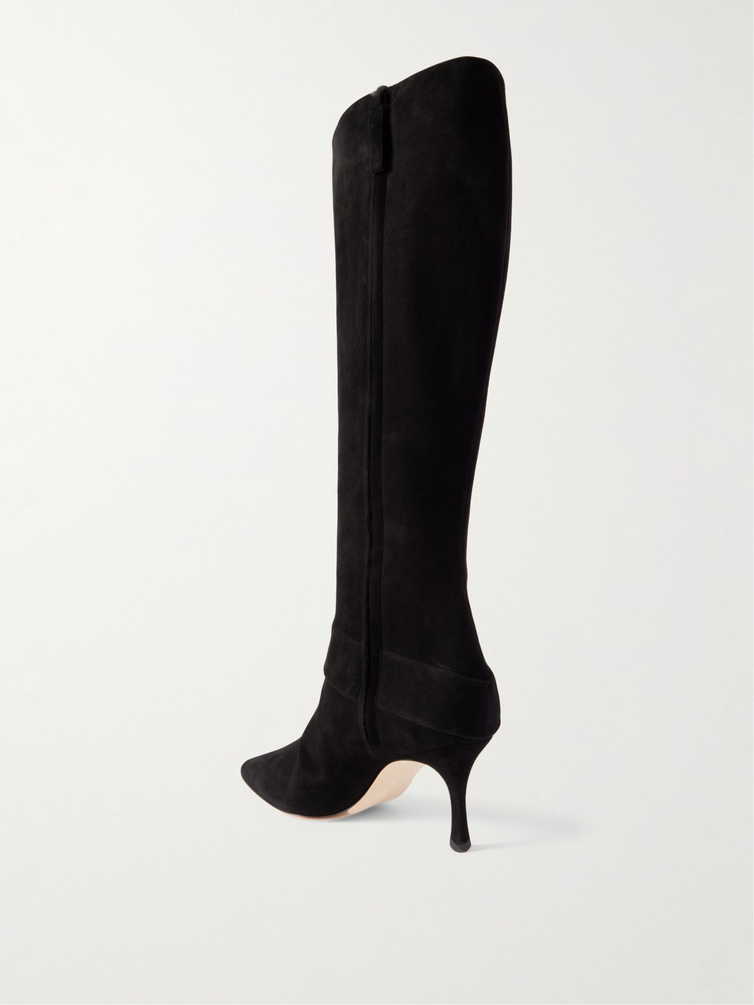 Bayhi 70 buckle-embellished suede knee boots Black - 3