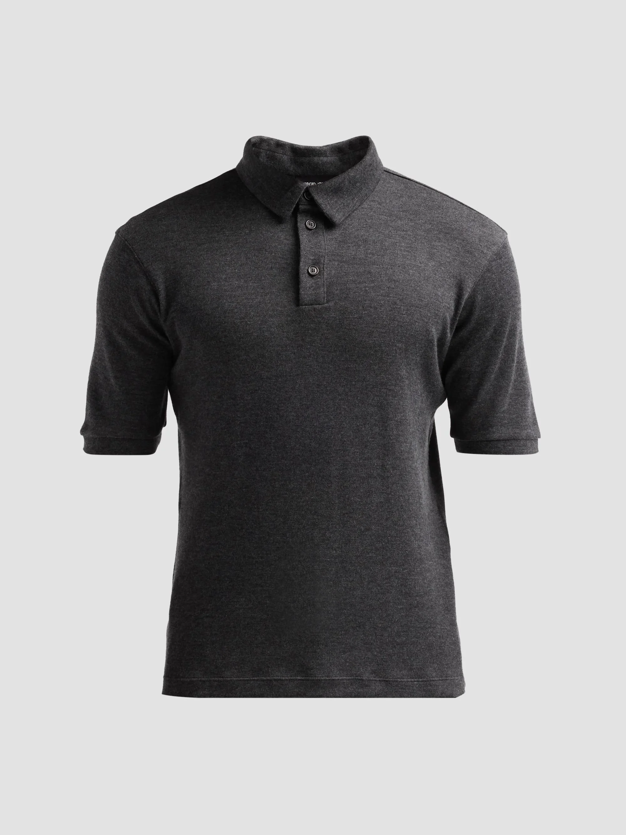 Men's Cashmere Polo Shirt - Grigio Scuro Melange - 1