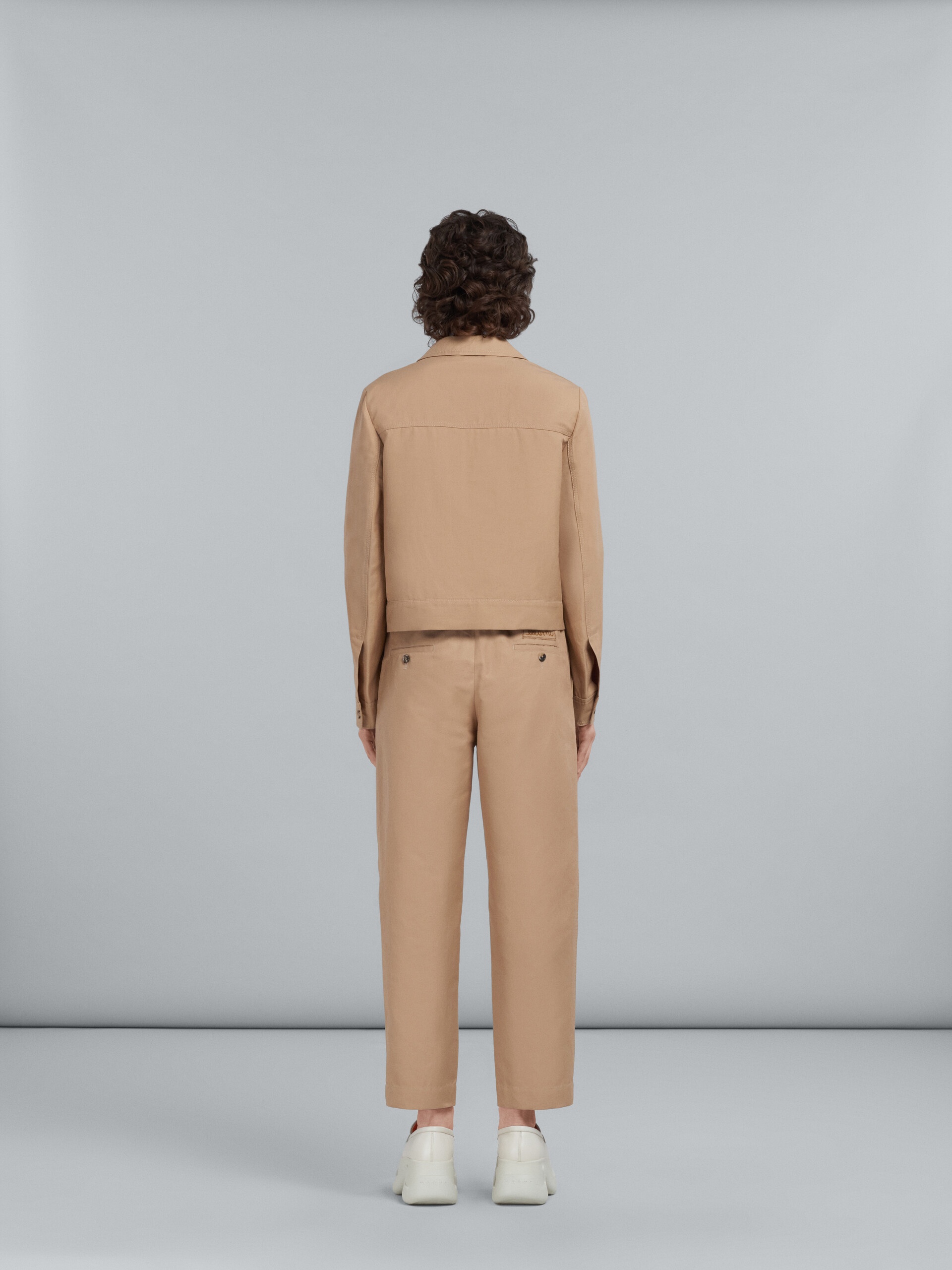 BEIGE TROUSERS IN TECHNICAL COTTON-LINEN - 3