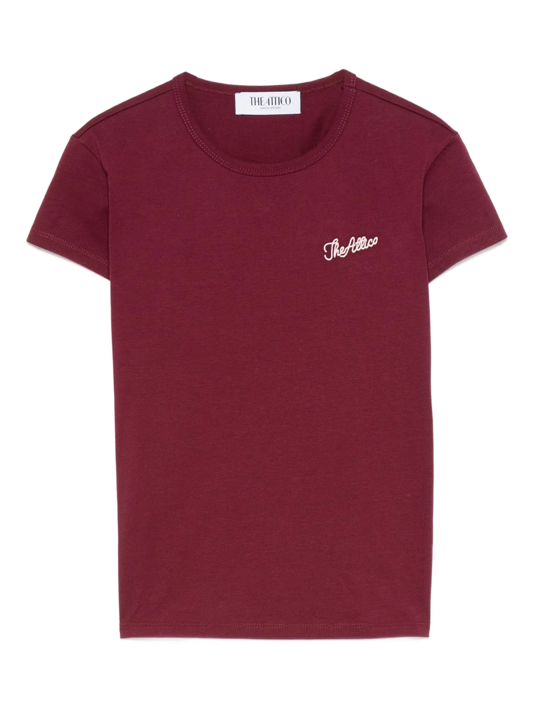 The Attico Logo-embroidered Cotton T-shirt - 1