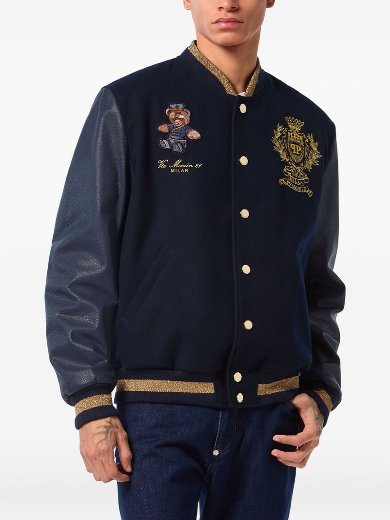 PHILIPP PLEIN Teddy Doorman embroidered-bear jacket outlook
