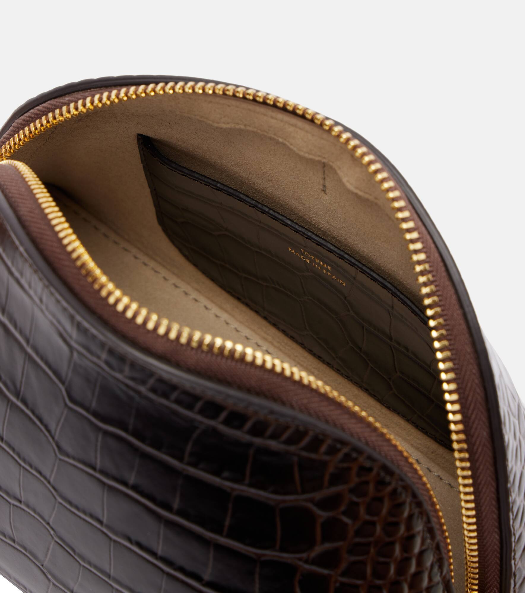 Small croc-effect leather pouch - 3