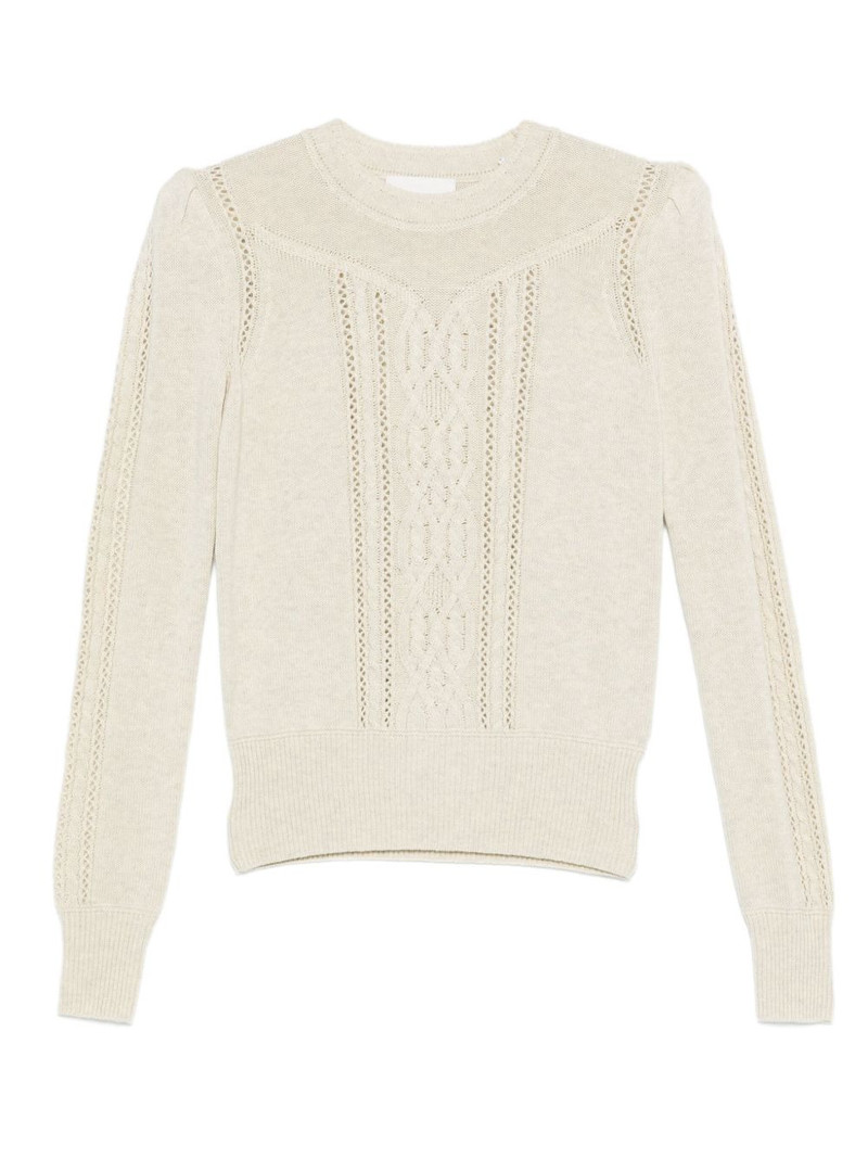 Kelia cable-knit eyelet-detail sweater 1