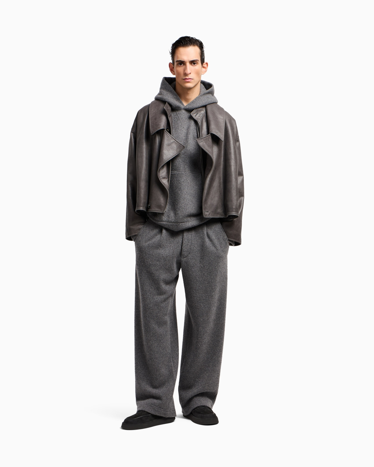 HOODED SWEATSHIRT IN CASHMERE FLEECE - 2