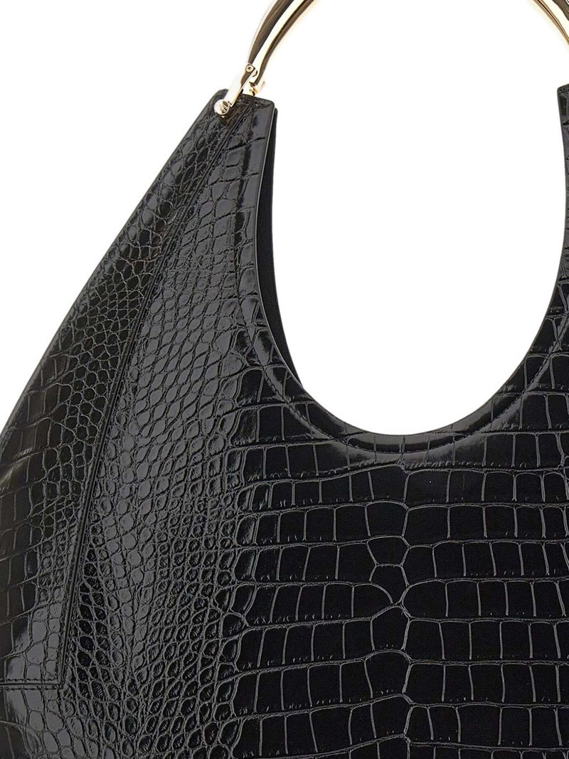 large crocodile-embossed jewel-handle tote bag 3