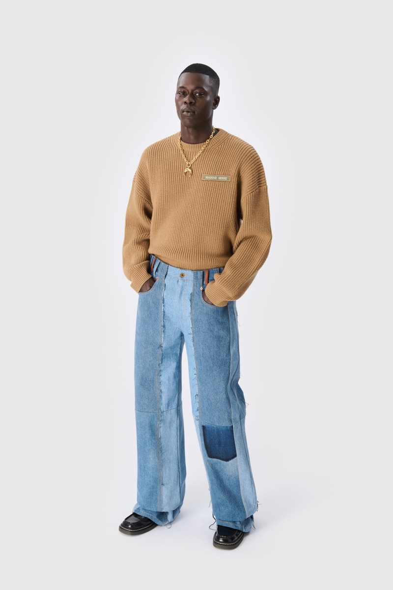 Marine Serre MS Half Cardigan Knit Crewneck Sweater outlook