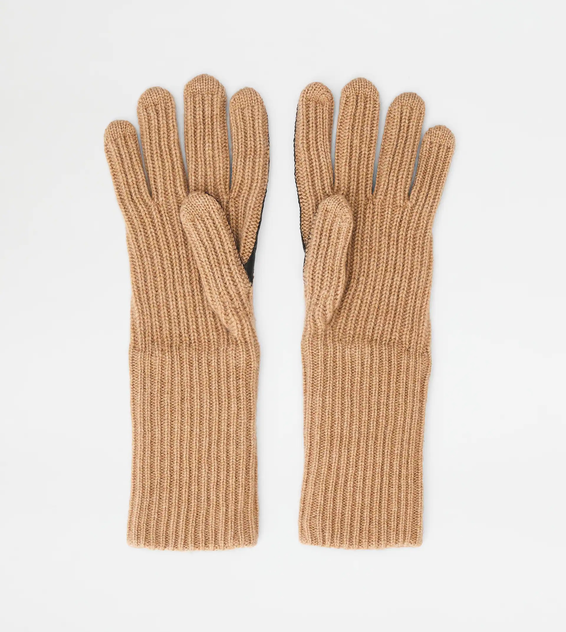 GLOVES IN CASHMERE AND LEATHER - BROWN - 2