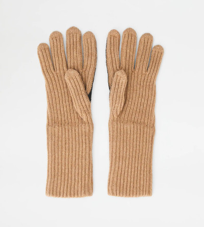Tod's GLOVES IN CASHMERE AND LEATHER - BROWN outlook